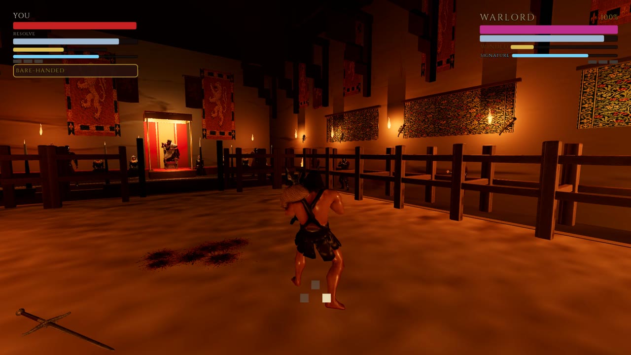 Zweihander duel in the torchlit King's Hall